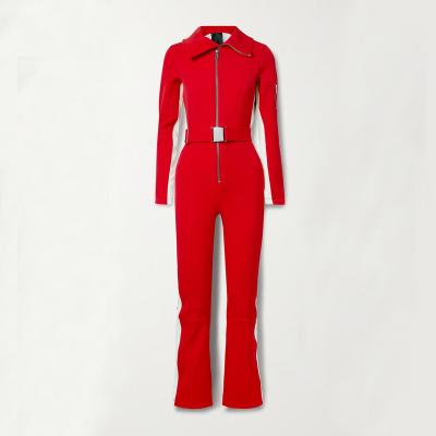 China Custom Made Ski Suit Once Piece Fashion Slim Fit Waterproof Breathable High End Design Ski Bib Overalls for sale