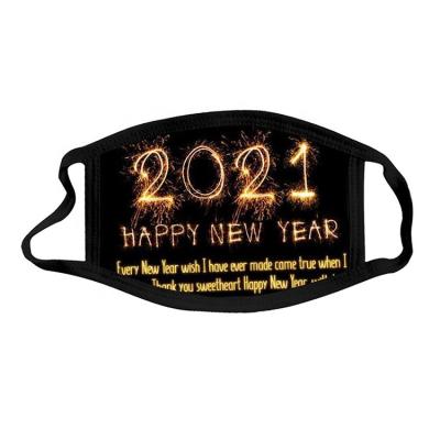 China 2021 Happy New Years Sublimation Face Mask Dustproof Kids Adults Personalized Custom Design Party FaceMask for sale