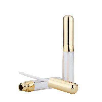 China Cosmetic Classic Design Makeup Golden Plastic Lipgloss Tubes ABS 6ml Empty Packaging bottles Lip Gloss Container for sale