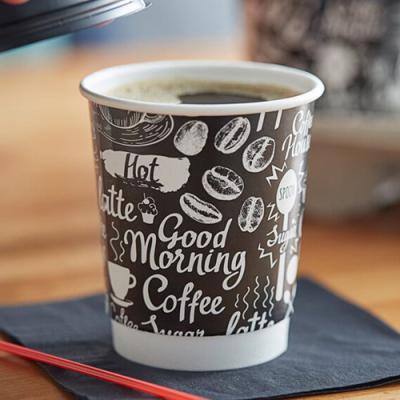 China DOUBLE WALL 8oz 240ml Double Wall Paper Cup Wholesaler Eco-friendly Take Away Custom LOGO Paper 8oz Cup Disposable Coffee Cup for sale