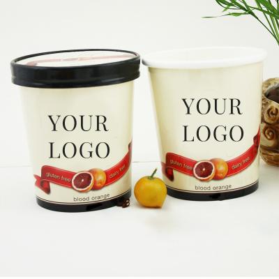 China 28oz 850ml Single Wall Ice Cream Paper Cup With Lid Customized Design Logo Ice Cream Paper Cup For Cold Desserts 28oz for sale