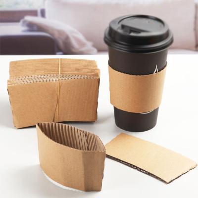 China DOUBLE WALL Disposable Kraft Paper Cup Customized Hot Paper Cup Sleeve Coffee Cup Jacket Sleeve for sale