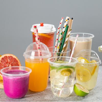 China 12oz 16oz 22oz pp 90/95mm U shape single wall disposable plastic cup for boba tea juice plastic cup 360ml 500ml 700ml for sale