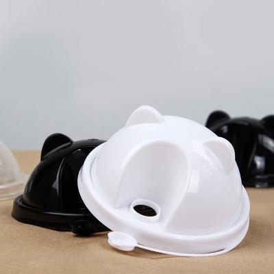 China Wholesale single wall disposable plastic pp injection panda lid 90/95mm for boba tea cup lid for sale