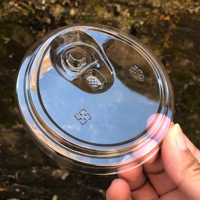 China Wholesale Single Wall Clear Disposable Plastic PET Cup Lid 90/98mm Strawless Sippy Lids for sale