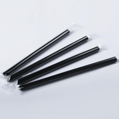 China Single wall disposable plastic boba straw black transparent clear straw for sale