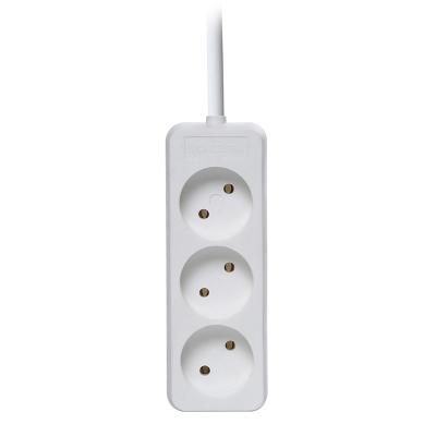 China 3 Outlet Residential / General Purpose Extension Socket Without Grounding European Standard With 2 / 3 / 5 Meter Wire Electric Power Strip for sale