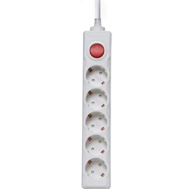 China Residential / Multipurpose Hot Sale 16a 250v 5 Way Outlet Extension Socket Panel Flexible Electrical Power Strip for sale