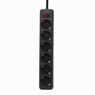 China 6 Color AC Outlet 10a Current Residential / General Purpose Black White Stripe Power Eu UK Plug Extension Socket With Surge Protector for sale