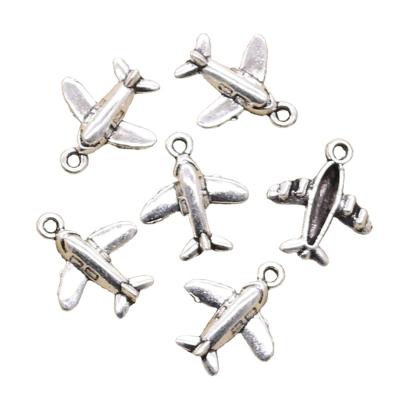 China Vintage Lover Airplane Airplane Charms Zinc Alloy Accessories Antique Silver Bronze Color Charms Pendant For Jewelry Making for sale