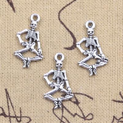 China Metal Skeleton Charms Pendant Skeleton Skull Man Opens Making Findings Handmade Jewelry DIY For Earrings Necklace for sale