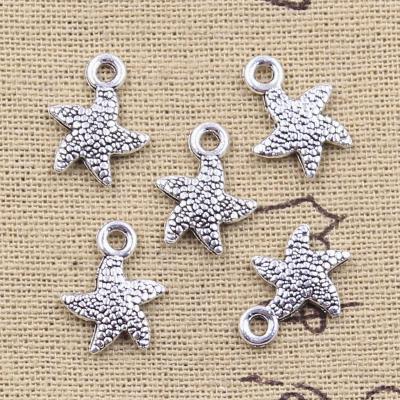 China Zinc Alloy Starfish Charms Antique Silver Color Starfish Starfish Pendants DIY Crafts Making Findings Handmade Tibetan Jewelry for sale