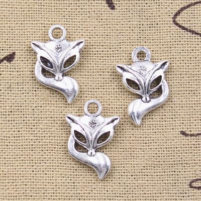 China Zinc Alloy Fox Charms Beautiful Antique Silver Color Fox Pendants DIY Crafts Making Findings Handmade Tibetan Jewelry for sale