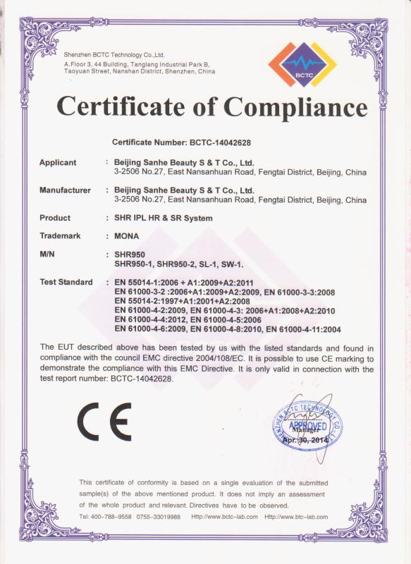 Europe CE - Beijing Sanhe Beauty S & T Co., Ltd