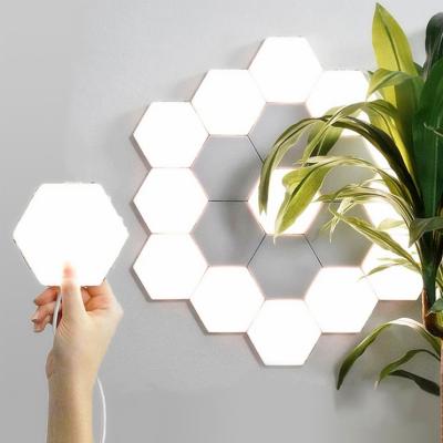 China Modern Modular Decor Lamp RGB Home Diy Wall Panel Kits Colorful Mini Sensor Smart Led Night Light for sale