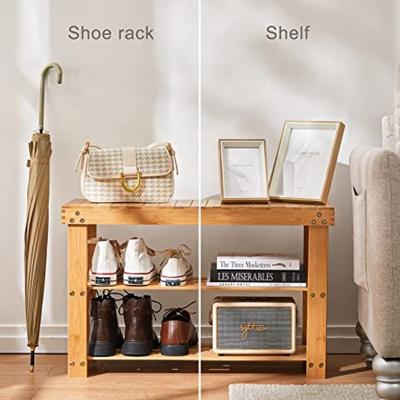 China Modern Fujianhuayi Pine Shoe Rack Bench Entryway Storage Bench Ideal For Hallway Living Room for sale