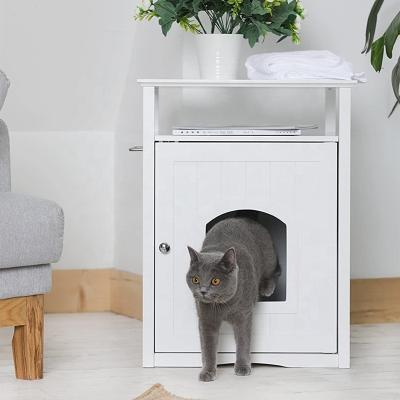 China FujianHuayi Modern Cat Home Decorative, Indoor Wooden Side Table Crate Pet Cat House for sale