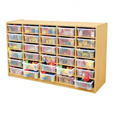 China huayi Wooden Toy Storage Cabinet For Kindergarten Childcare Furniture Children Environmental Material Clothes Cabinet for sale