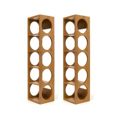 China Fujianhuayi Wooden Wine 5-Bottle Rack Modern Stackable Wooden Bamboo Wine Rack High Quality Fujianhuayi for sale