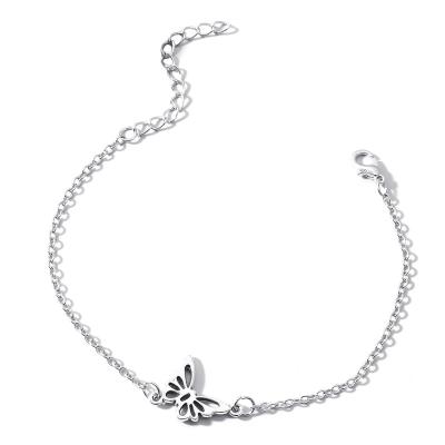 China Europe and America women's metal butterfly anklet chain retro creative hollow bracelet personality elegant pendant metal foot ornaments for sale