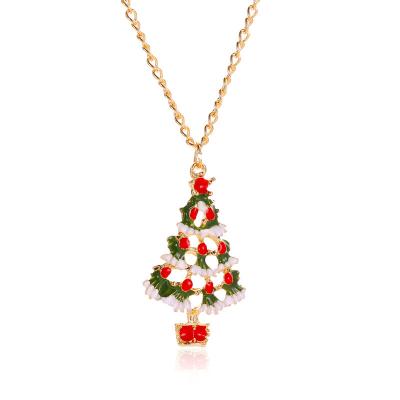 China Women's Christmas Cartoon Colorful Jewelry Cute Drip Christmas Tree Ornament for sale