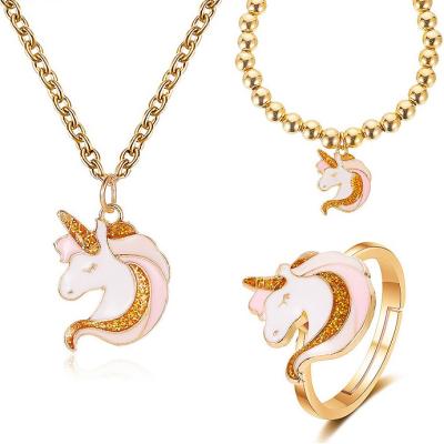 China Hot Sale New Cartoon Women's Jewelry Cute Stretch Necklace Bracelet Ring for sale