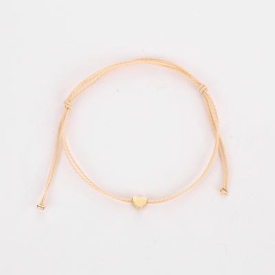 China Women's hot sale jewelry sweet and simple heart-shaped bracelet hemp rope fresh love heart bracelet for sale