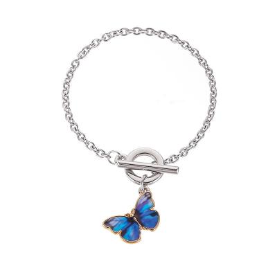 China Hot Selling Women's Bracelet Mori Bracelet Butterfly Style Classic Blue Institut Simple Pendant Buckle Chain Bracelet for sale