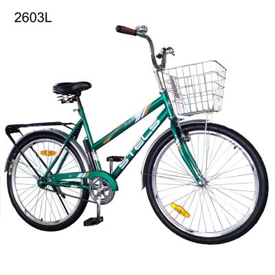 China Factory sale steel 24 inch stels lady bike hot sale city model adult bicycle pedal brakes for Belarus Kazakhstan stock market for sale