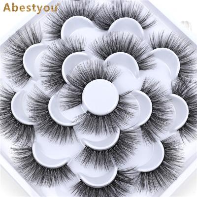 China Abestyou Thick 1/6 Wholesale False Eyelashes 3D Mink Lashes Private Label Seller Fake Mink Eyelashes for sale