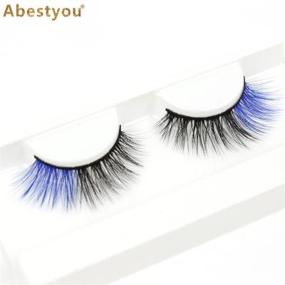 China Abestyou 3d strip lashes colorful false mink rainbow colorful eyelash with custom package for sale