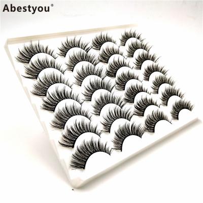 China Abestyou Soft And Comfortable Full Volume Cotton Puffs Multilayer 3D Eyelashes 5 Pair False Eyelashes Eye Lashes for sale