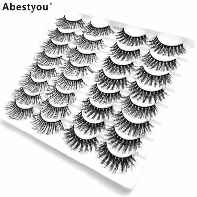 China Abestyou 16pair 20-25mm Long Volume False 3D Mink Hair False Eyelashes Natural /Thick Full Eye Lashes Makeup Beauty Tapered Extension Tools for sale