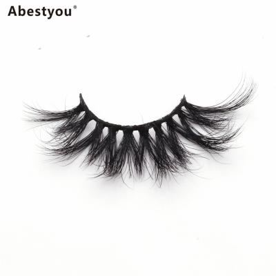 China Abestyou Wholesale Thick Long 25mm Luxury Cruelty Free Fluffy Lashes 3d 25mm Mink Lashes Fluffy Lashes for sale