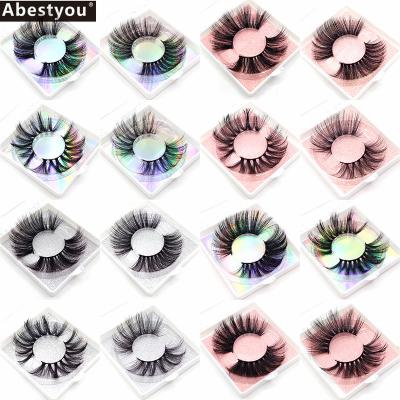 China Abestyou 1pair Thick False Mink Lashes With Box Mink Strip Eyelashes for sale