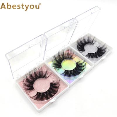 China Abestyou Private Label Fluffy 25mm Mink Eyelash Real Mink Eyelash Winged Wholesale Band for sale