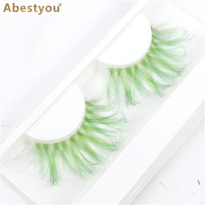 China Abestyou Colored Customize Mink Eyelashes Colored 3D Mink Eyelash Packaging Blue Color Mink Eyelash for sale