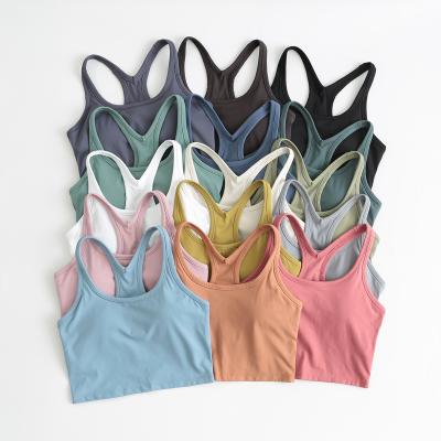 China Wholesale Breathable Racerback Sports Sleeveless Top Fitness Crop Top Gym Crop Top for sale