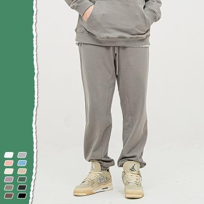 China Wholesale Unisex Terry Cotton Fabric Back Pocket Anti-wrinkle Sweatpants Stacked Sweatpants Street Style Stacked Sweatpants Men for sale