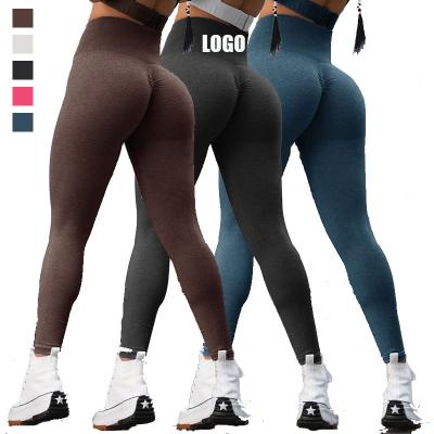 China Wholesale Breathable Sporty Sweated Seamless Gaiters From Front Leggings High Waist Seamless Crack Proof! crack! for sale