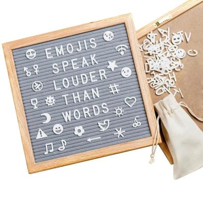 China China Hot Sales Gray Felt Letter Message Board 10x10 Inch With 338 Changeable Letters Show Wooden Message Board for sale