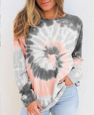 China S3016 Sale O Neck Breathable Warm Sweater Long Sleeve Tie Dye Sweatshirt Women Plus Size Clothing Oversized Clothes Wholesale for sale