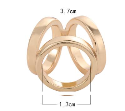 China F01 ALLOY Korean Fashion Hot Sale Metal Three Folder Ring Scarf Clip Scarves Buckle Accessories Wholesale for sale