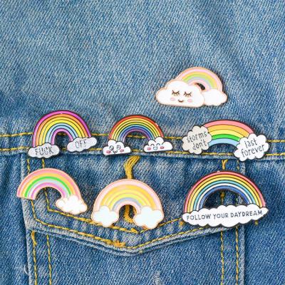 China ALLOY Fashion Ladies Rainbow Soft Enamel Pins Cute Mini Badge Brooch Pin Women Jewelry for sale