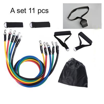 China 11 Piece Set Stretcher Pull Rope Fitness Equipment Belt Elastic Sports Equipment 51.2 Inch Elastic Rope Belt for sale