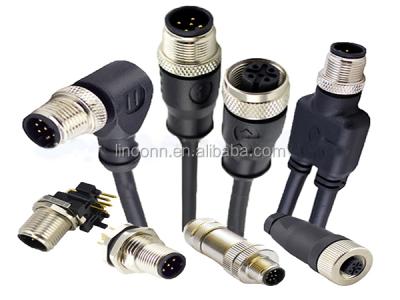 China Automotive 10 pin 12 pin m12 connector pur cable connector socket waterproof / PVC plug for sale