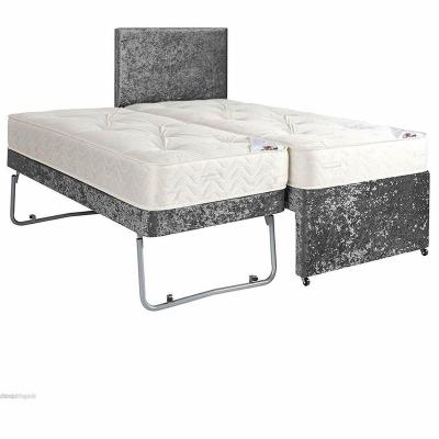 China Single GRAY Storage 3ft CRUSH VELVET Caster BED AND MATTRESS OPTIONS for sale