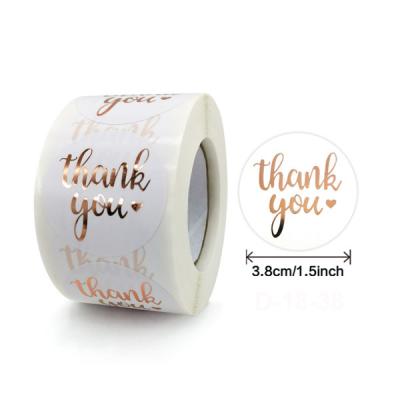 China Hot Selling Waterproof 500pcs/roll 3.8 cm roll hot stamping thank you for buying business decorative stickers labels for sale