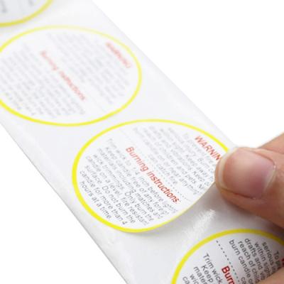 China Waterproof Custom 2Inch Circles Mirror Warning Stickers Mirror Jar Container Labels Wax Safety Cast Stickers for sale