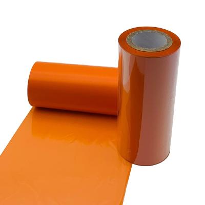 China COMPATIBLE Ribbon Orange Thermal Wax Transfer Resin Color Premium Ribbon 80*300 For Thermal Printer Ribbon Label for sale